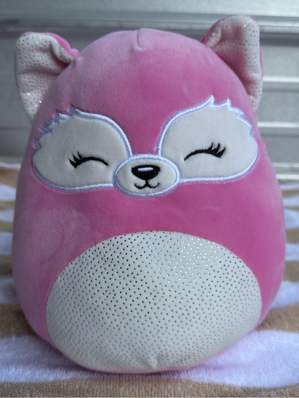 Squishmallows Pink and White Fox Plush